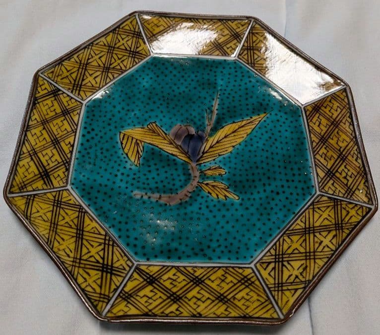 九谷焼　八角形花柄皿 5枚セット