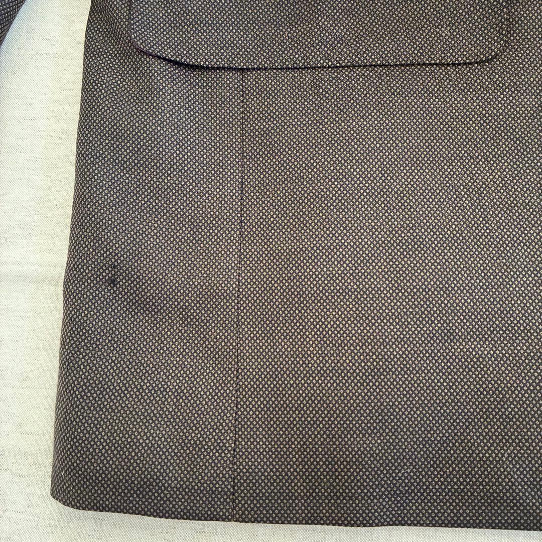 スーツセットアップ ダブルブレスト 3B ダークブラウン ウール混 成人式