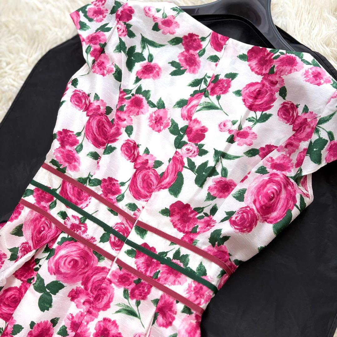 【未使用級】ウエストリボン　バルーンワンピース　エムズグレイシー　薔薇　38