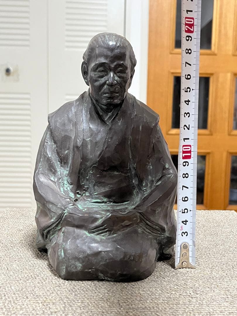 昭和レトロ 座像 伝統工芸 工芸美術 ブロンズ像 在銘 時代物 古美術 骨董