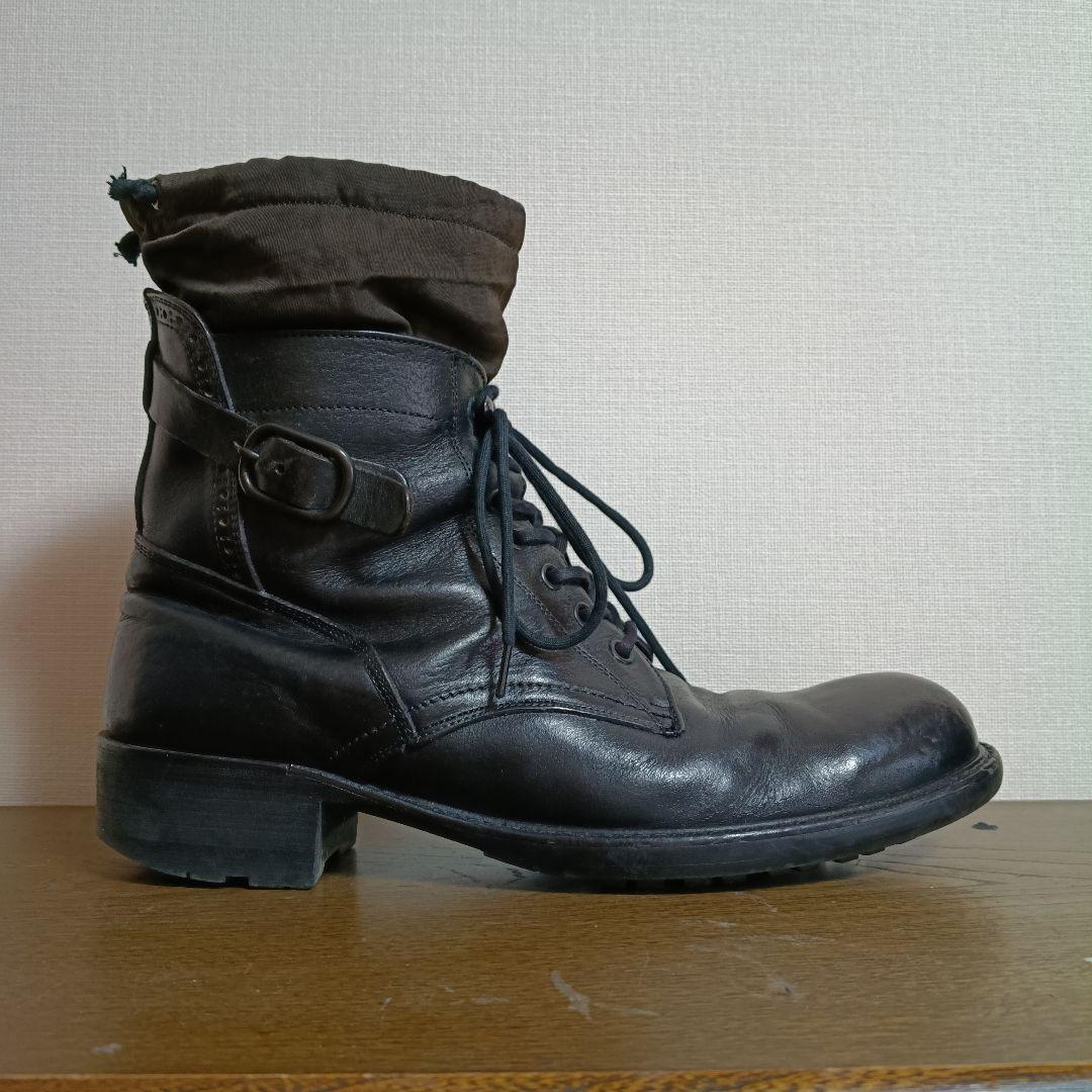 アルフレッドバニスター 41 レースアップ サイドジップ ブーツ 黒 レザー