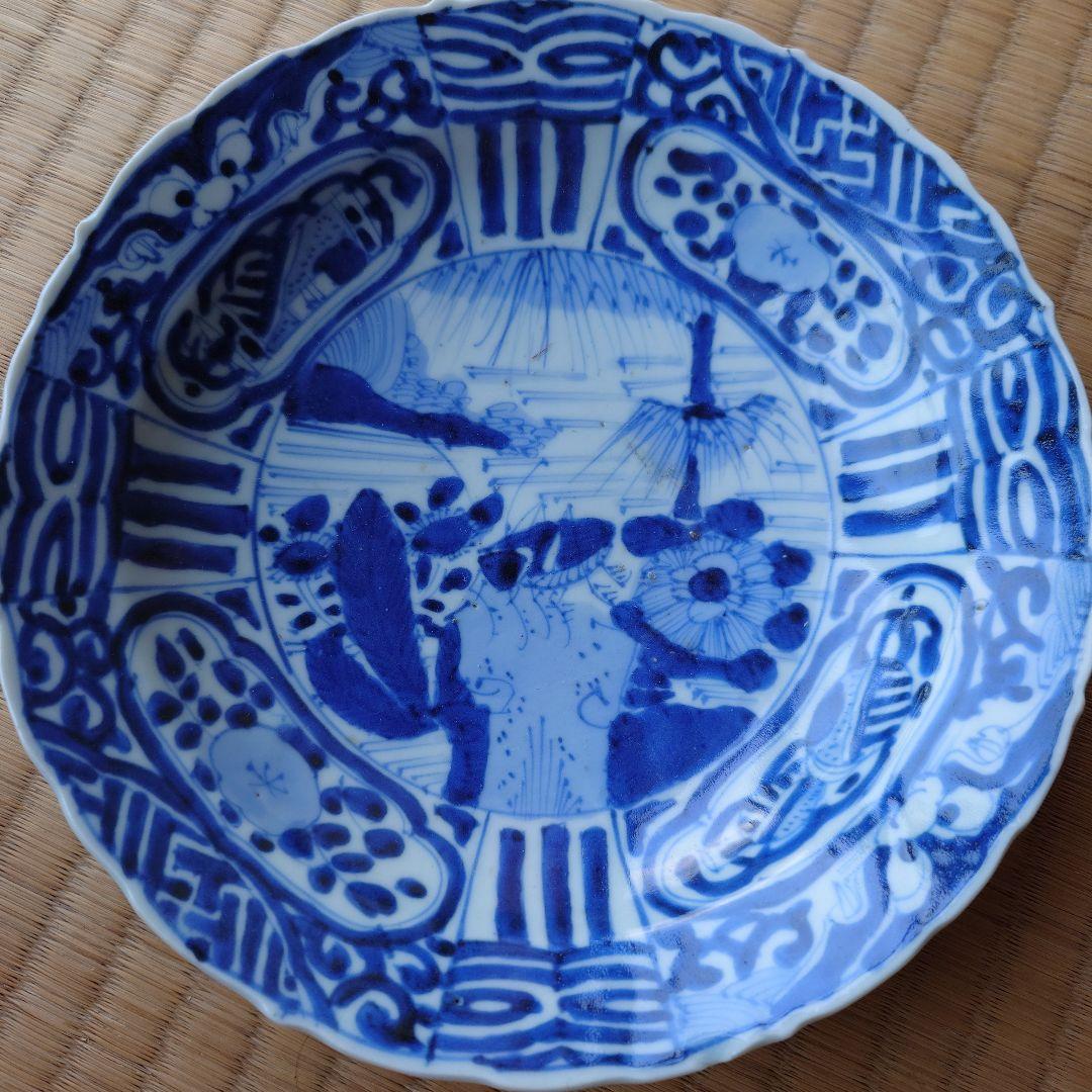 ３ 青白磁 風景画 皿 10枚セット　箱無し（ＡＩ自動入力）