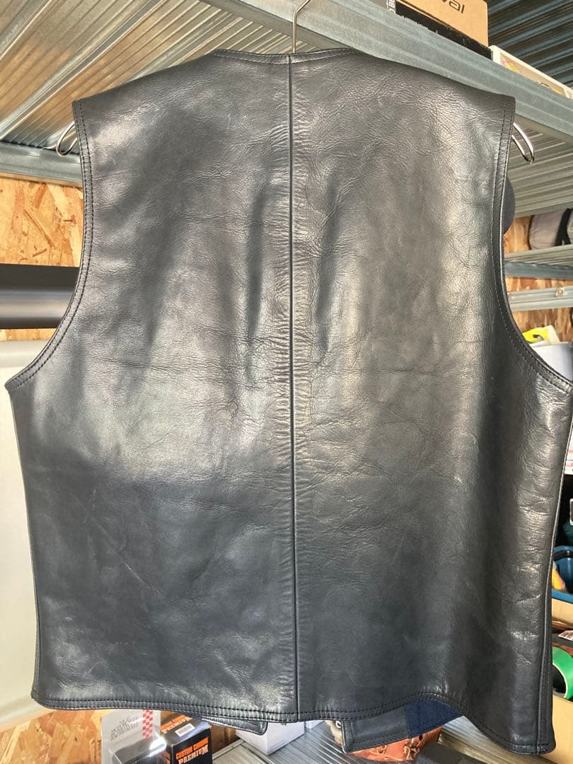rats 黒 レザー ベスト M