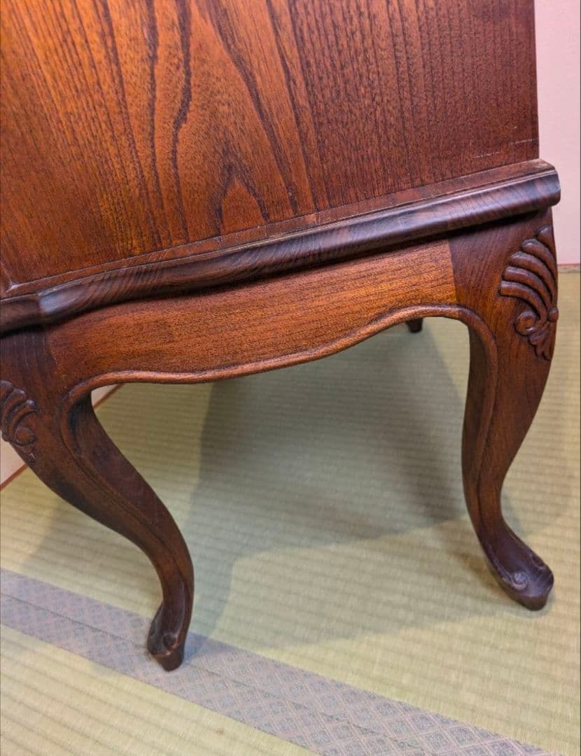 猫脚 扉 引き出し 木製 アンティーク 家具 キャビネット