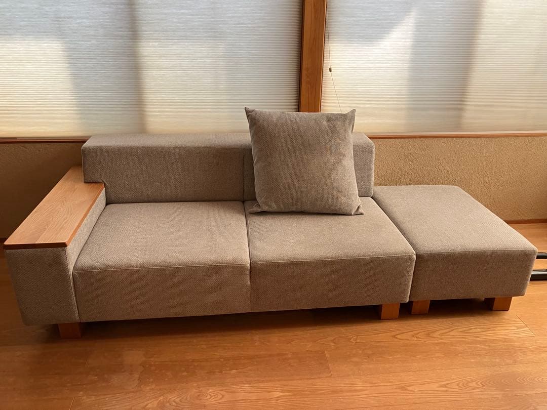 【2/2】 フランネルソファBRICKオットマン(クッション付き)