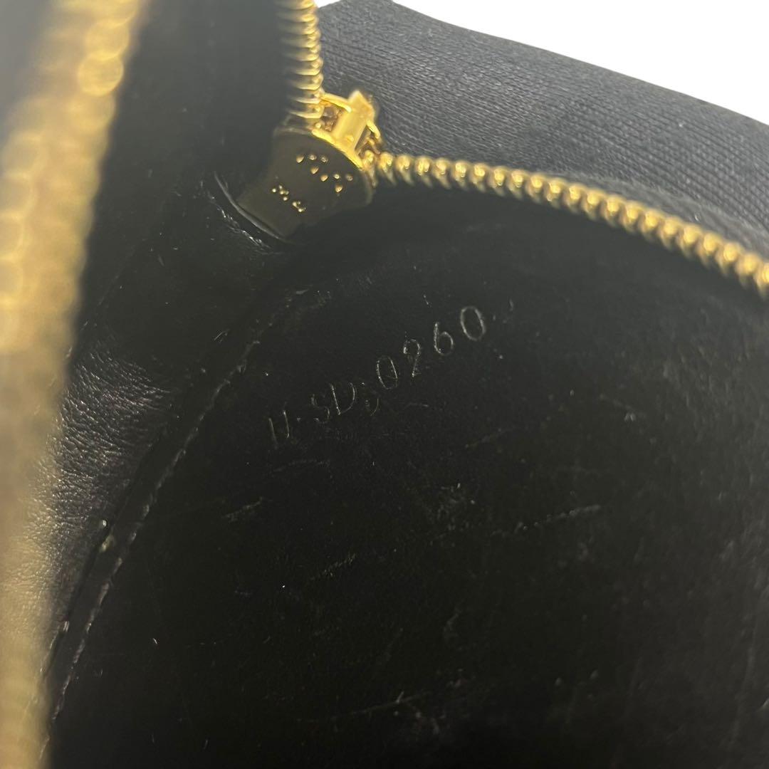 希少✨セリーヌ ケース 丸型 トリオンフ 総柄 刻印 レザー ブラック