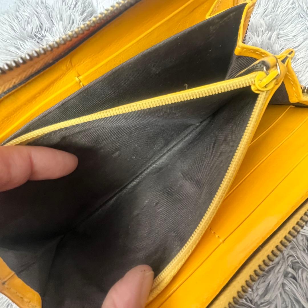 良品✨GUCCI マーモント　長財布　キルティング　ラウンドファスナー　イエロー