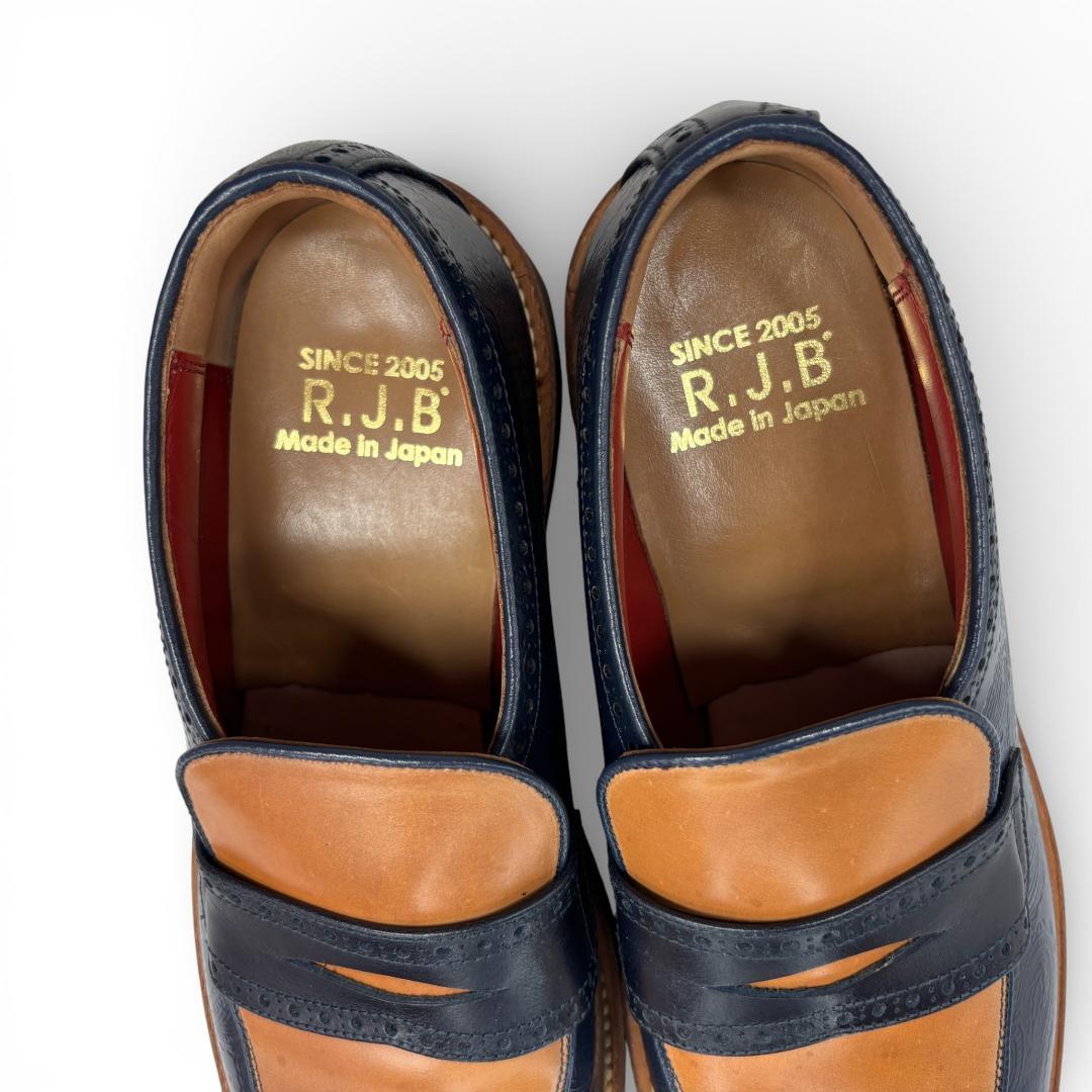 こ*9様 希少 RJB コードバン ローファー 9 27cm フラットヘッド 紺