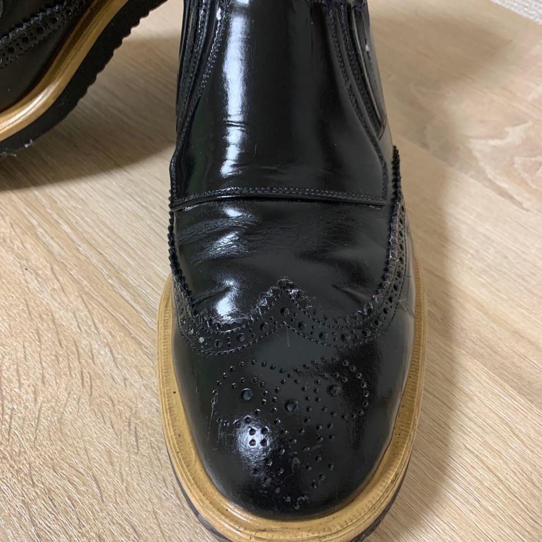 おすすめ e coxドレスシューズ(UK8)ブラックカラー(中古良品)