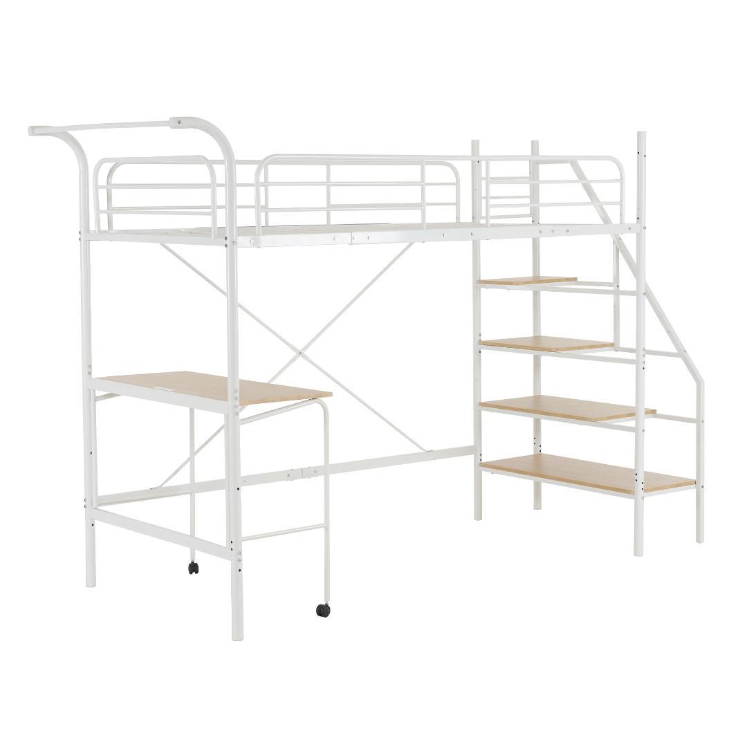 システムベット ロフトベッド シングル デスク付き　コンセント付き 収納付き