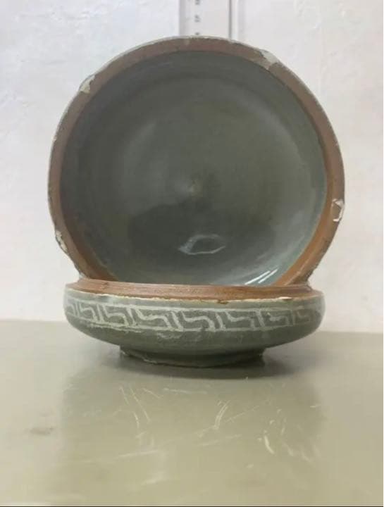 李朝•高麗　鹤紋香合 骨董　古美術　唐物　コレクション　アンティーク　江戸 青磁