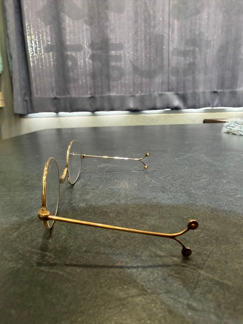 K14 ヴィンテージ 丸型 折畳眼鏡（ケース付）