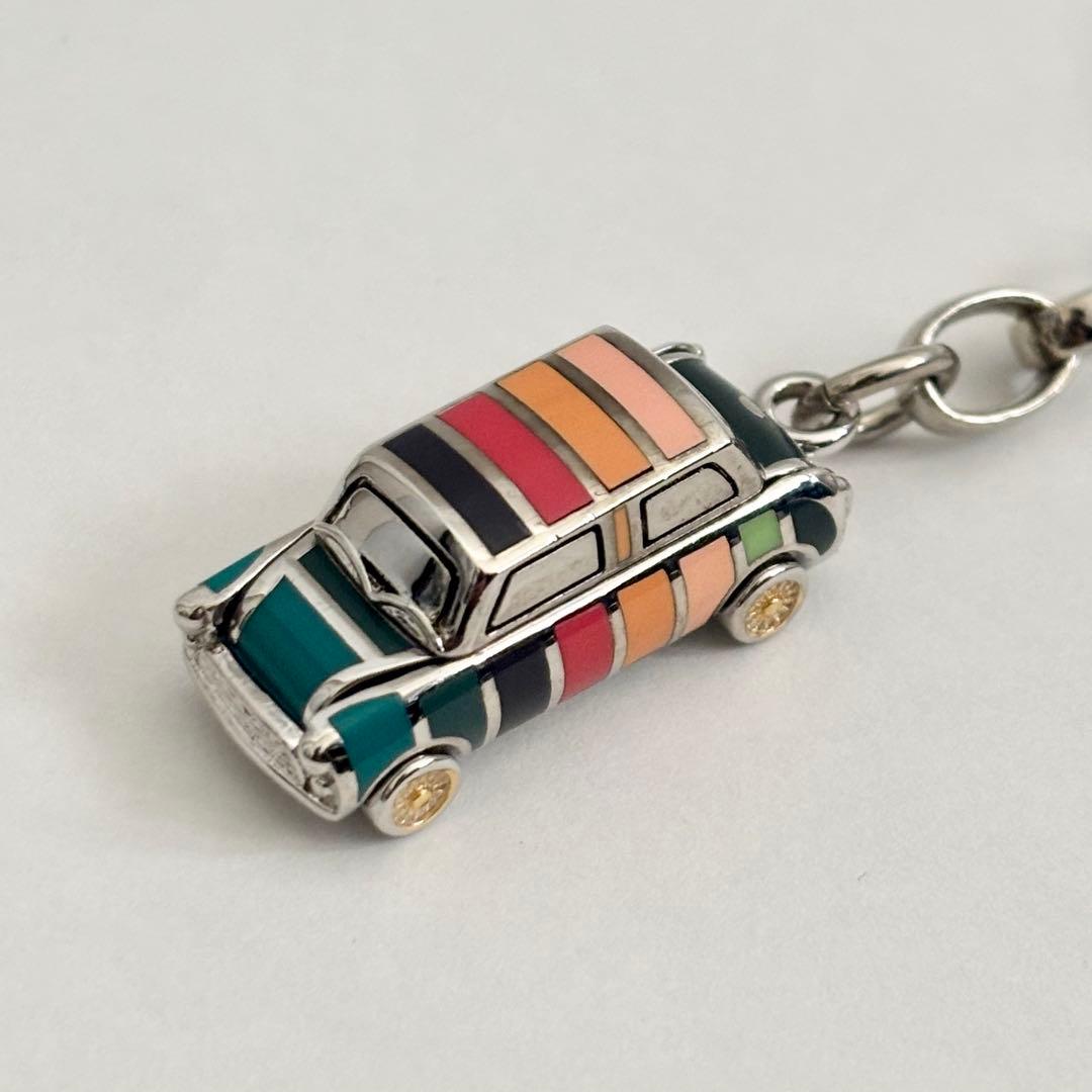 Paul Smith◆ミニクーパー◆キーリング・カラビナ◆ストライプ◆保存袋付き
