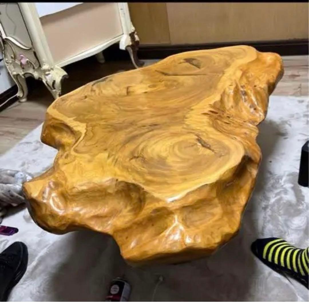 天然ケヤキ一枚板ローテーブル