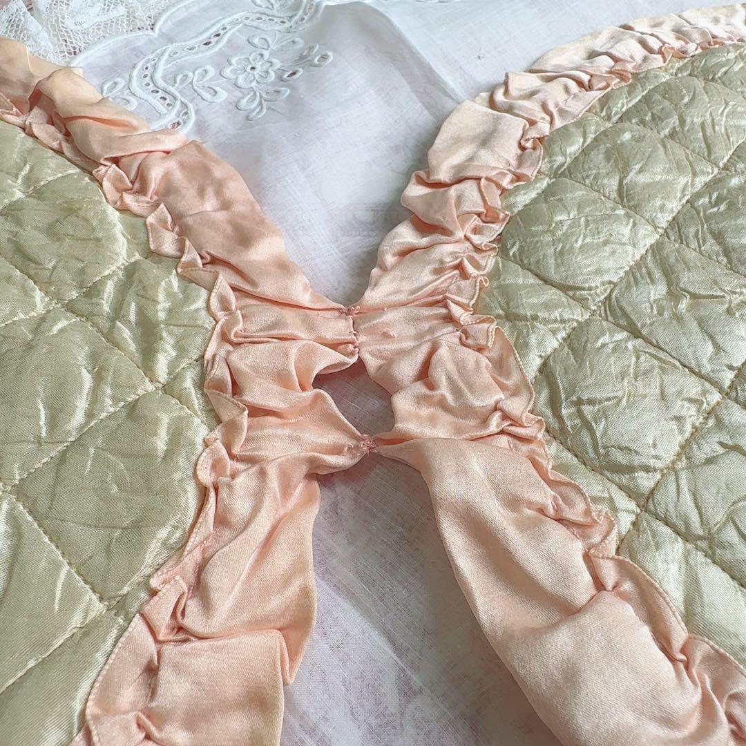 セール　フランスアンティーク　ぼかし織　ランジェリーケース　ハンキーケース