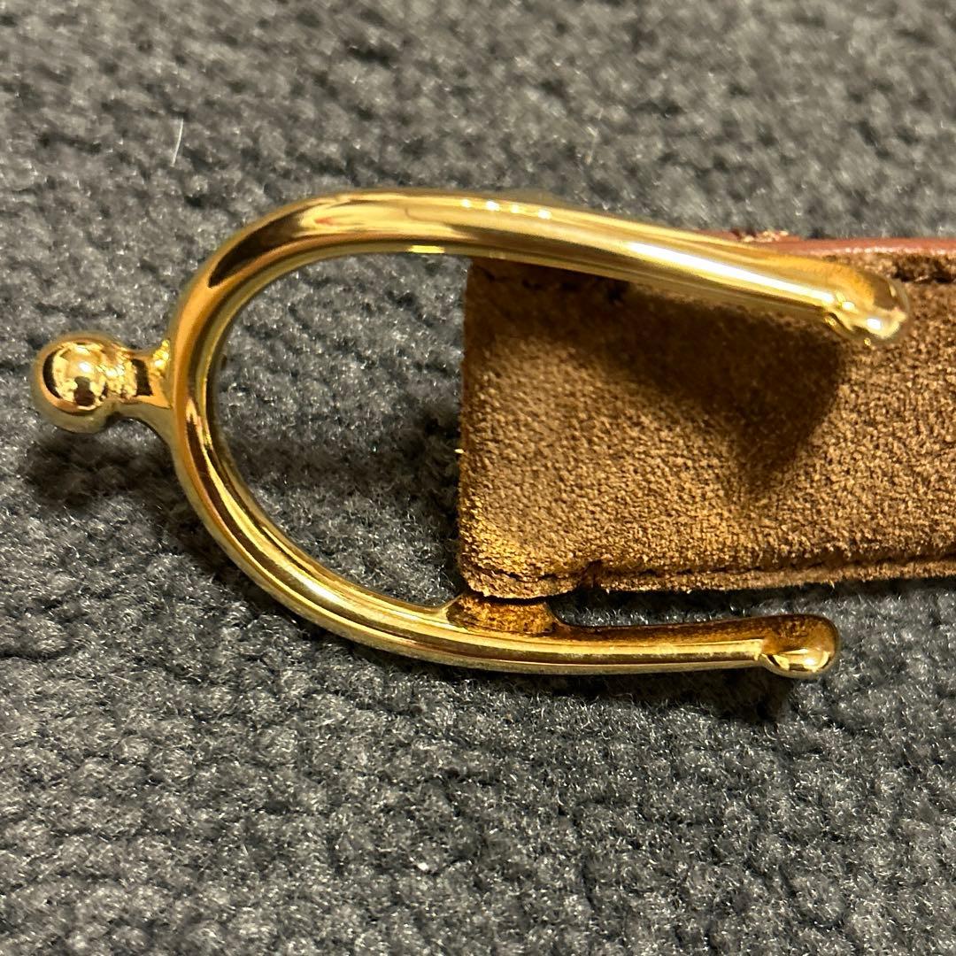 MANUELA ゴールドバックルベルト　ブラウン