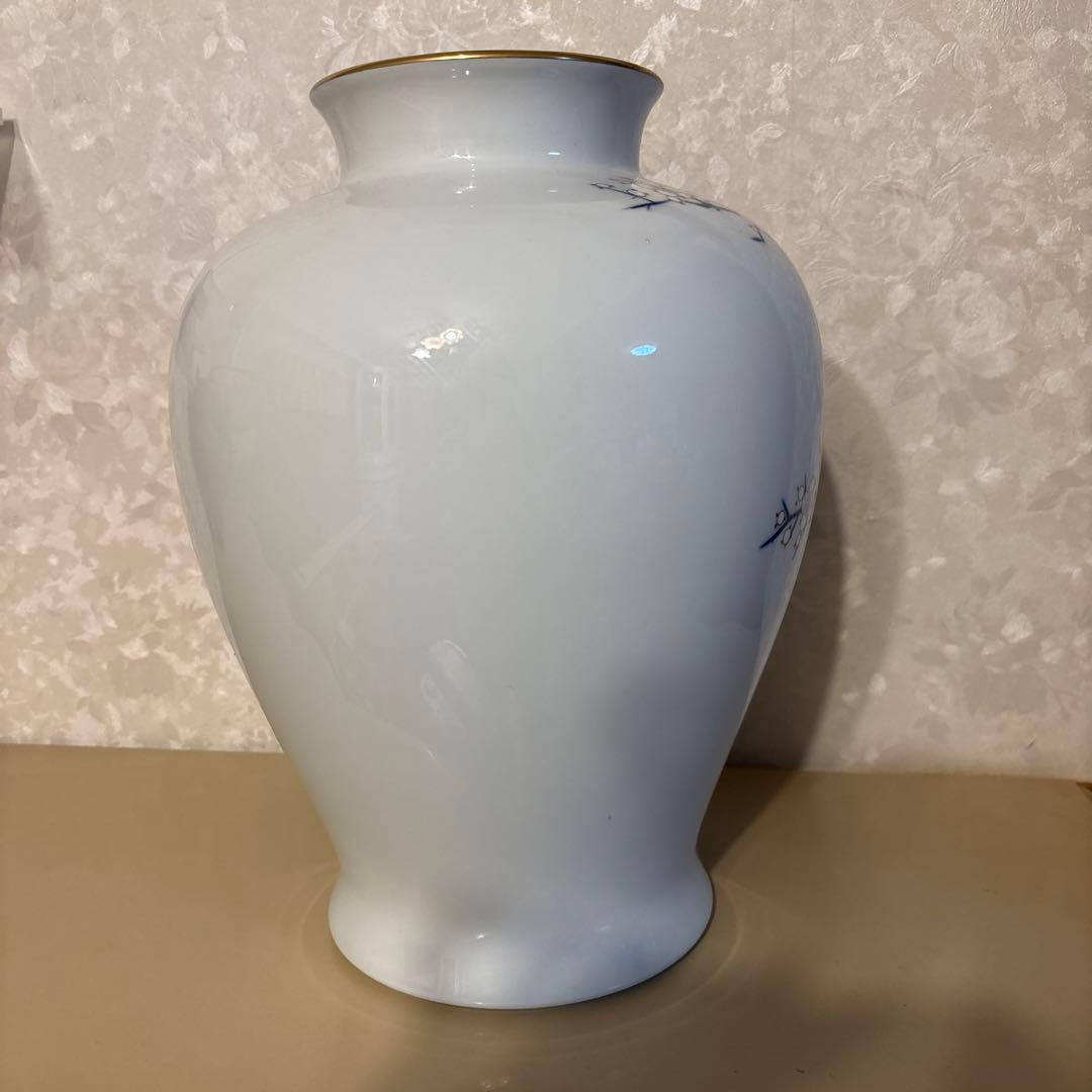 深川製磁　宮内庁御用達　梅芙蓉　花瓶　金彩　大花瓶　壺　高さ約３1センチ　箱付き