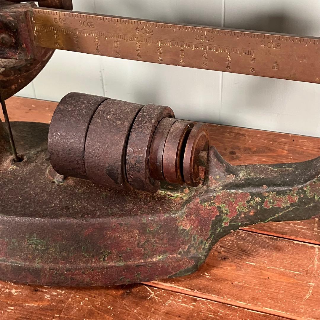 【超希少品✨】アンティーク　昭和レトロ不等比皿手動はかり　不等比皿秤 古い金属製