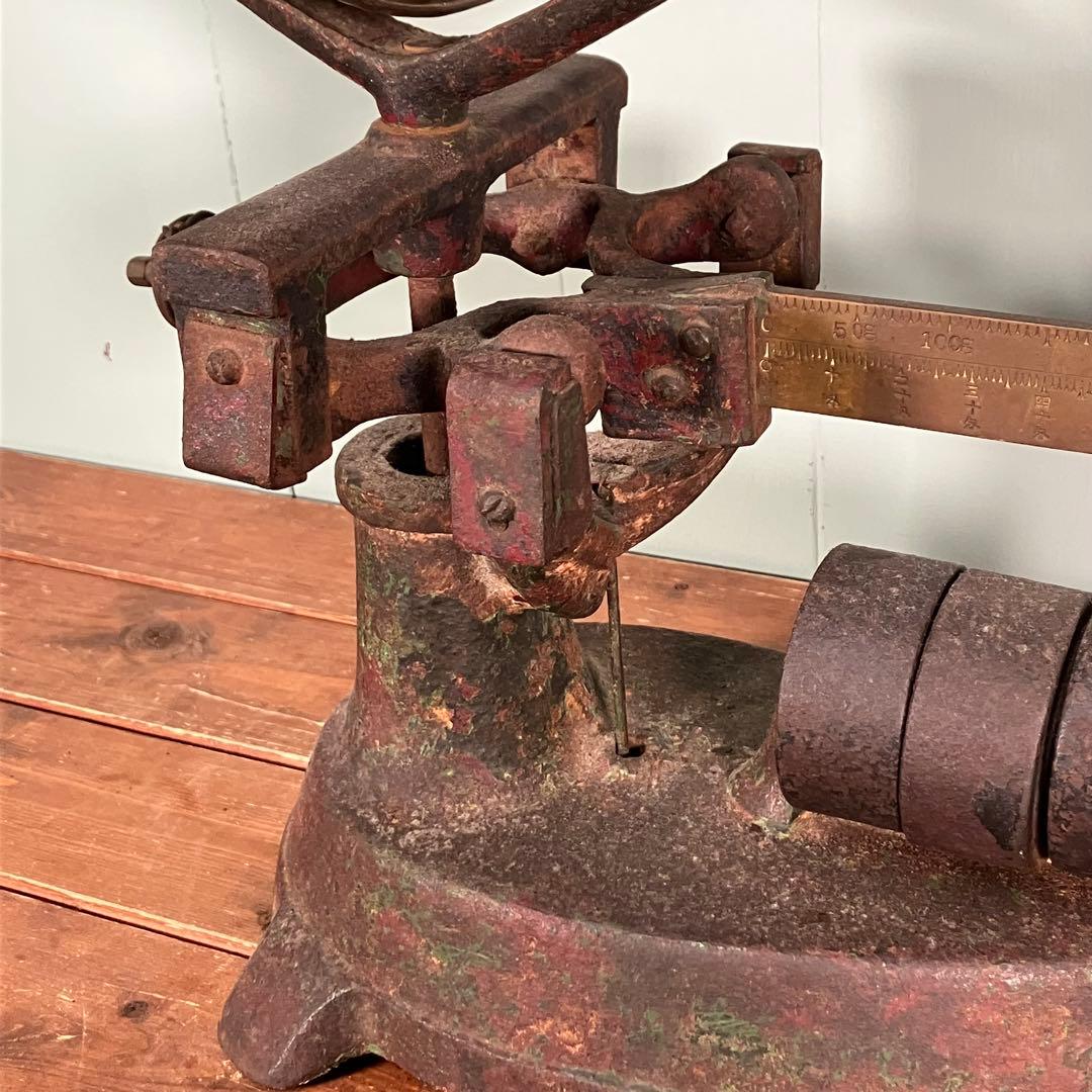 【超希少品✨】アンティーク　昭和レトロ不等比皿手動はかり　不等比皿秤 古い金属製