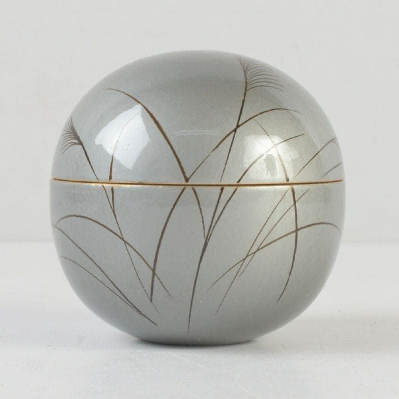 茶道具　越前蒔絵師　宮田宗景作　月見兎蒔絵　丸棗　共箱　V　9905