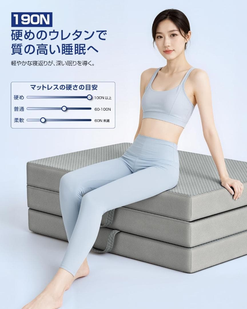 シングルマットレス 高反発 折りたたみ 体圧分散腰痛対策 腰痛 車中泊 グリーン
