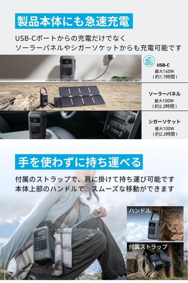 【新品未開封】Anker SOLIX C200 ポータブル電源