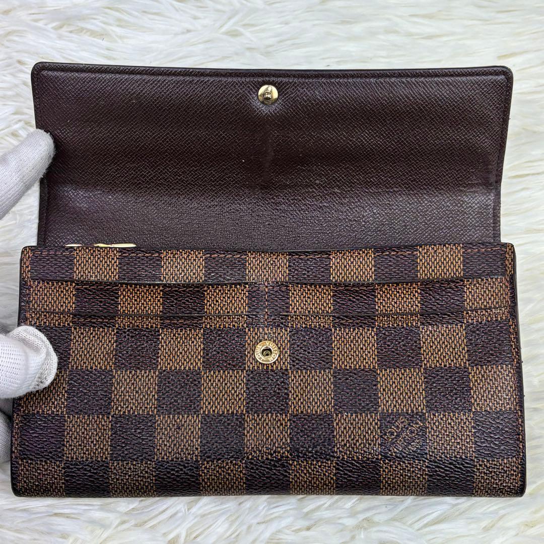 美品！ルイヴィトン 長財布 ダミエ エベヌポルトフォイユ サラ カード10枚収納