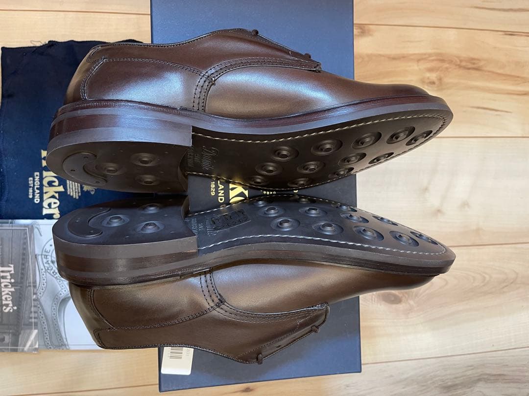 英国製新品Tricker'sトリッカーズダークブラウン ウッドストックUK7.5