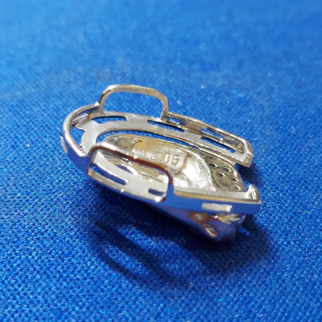 K18WG 馬蹄デザイン ダイヤ ペンダント