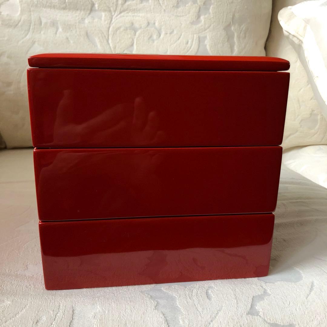 新品未使用　琉球漆器　和風三段重箱　正角重箱　野菜