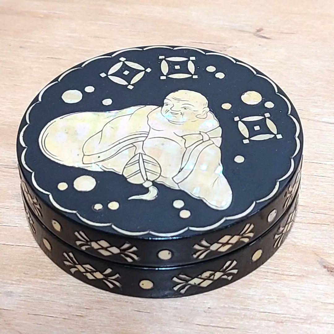 司光作　 布袋蒔絵香合 　茶道具