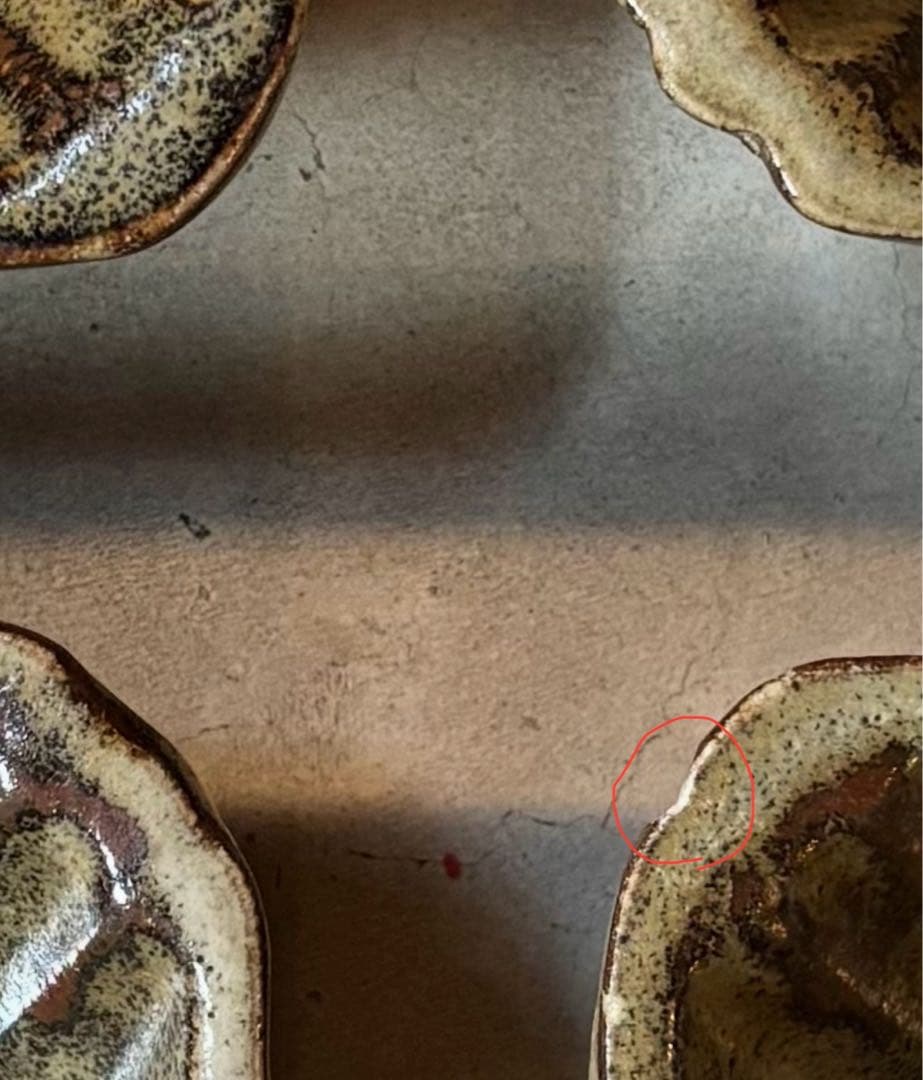 益子焼　人間国宝　浜田庄司　濱田庄司　地釉鐡絵黍紋向付4客