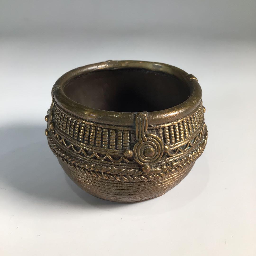 Ｎ６４２　蓋置　『印度産』『仕覆付』『佛器水杯蓋置』『宮田掃庵箱』　共箱　茶道具