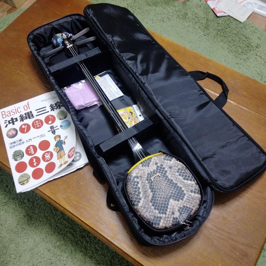超美品　三線　人工蛇革　付属品多数 ケース付き