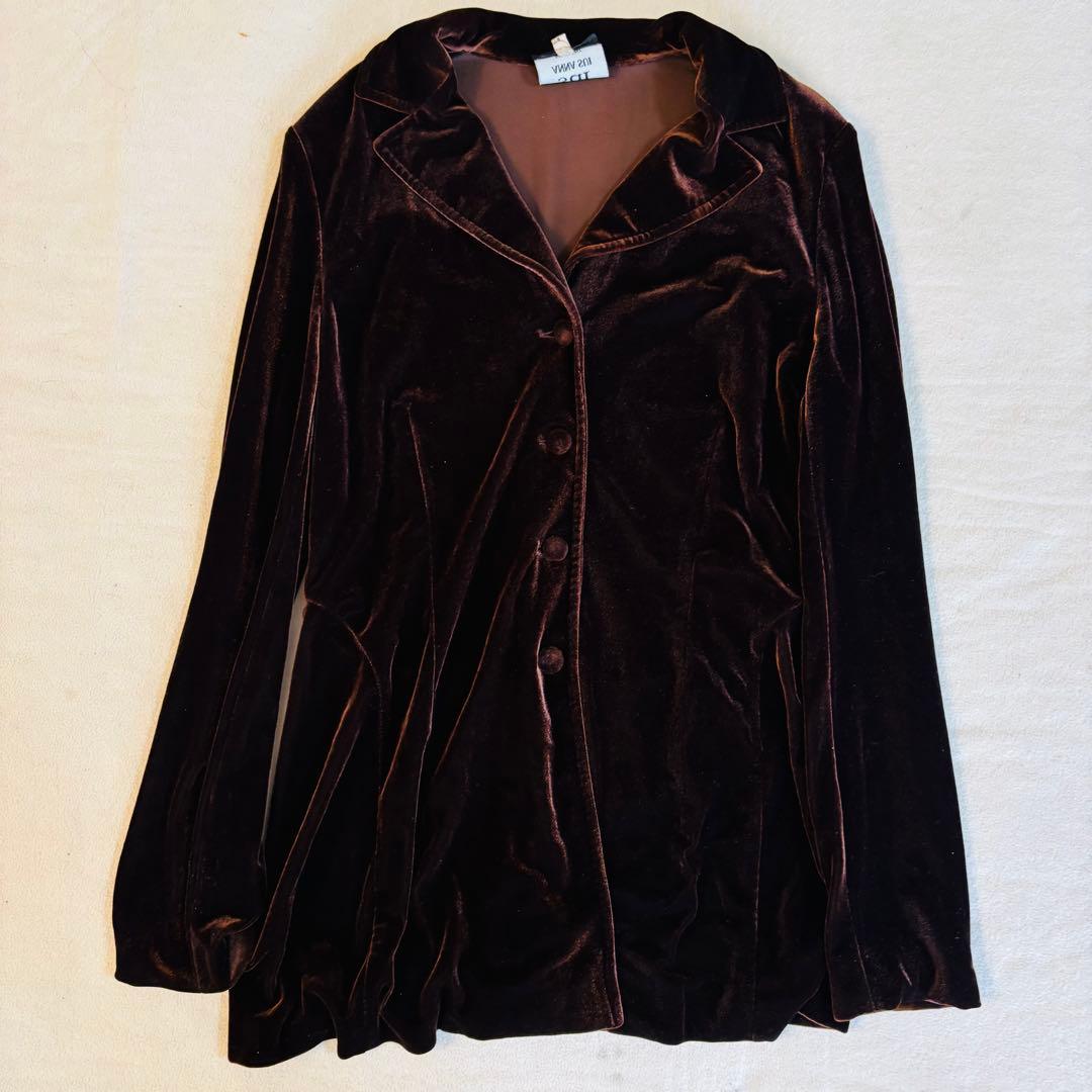 ANNA SUI イタリア製 ベルベットジャケット 茶 L