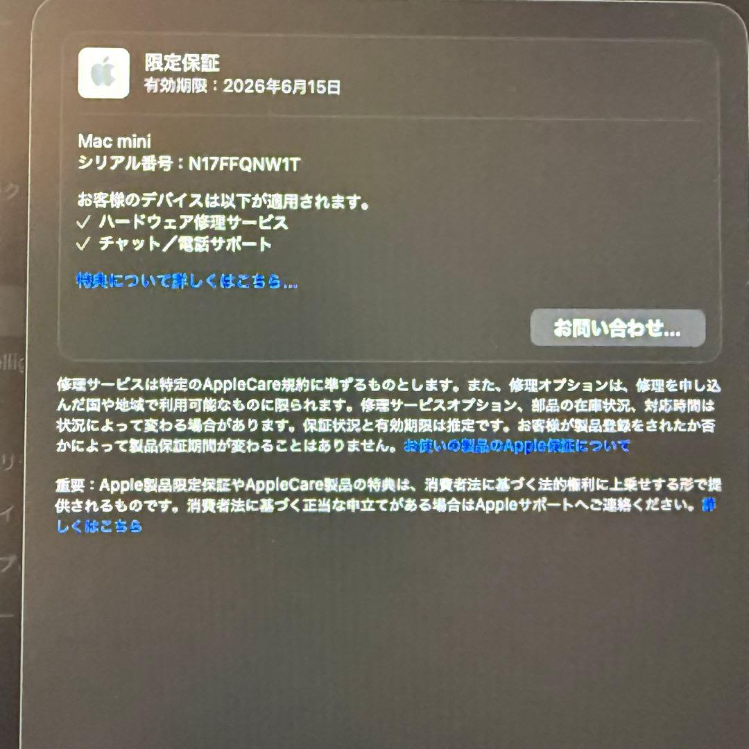【美品】APPLE Mac mini M4 2024 16GB 256GB