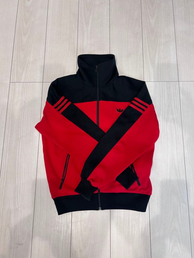 【希少】70s，80s adidas トレーナー レッド ブラック サイズ2