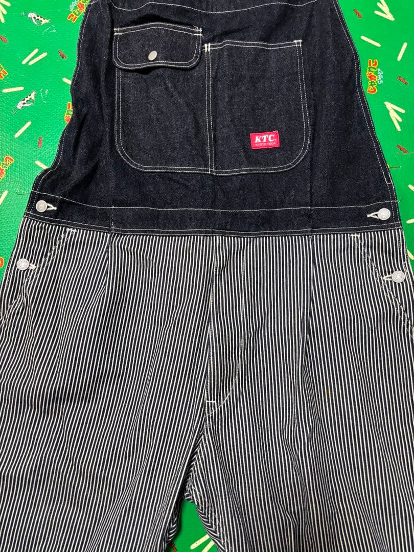 ア*ん様 児島デニムストライプオーバーオール　KTCコラボ