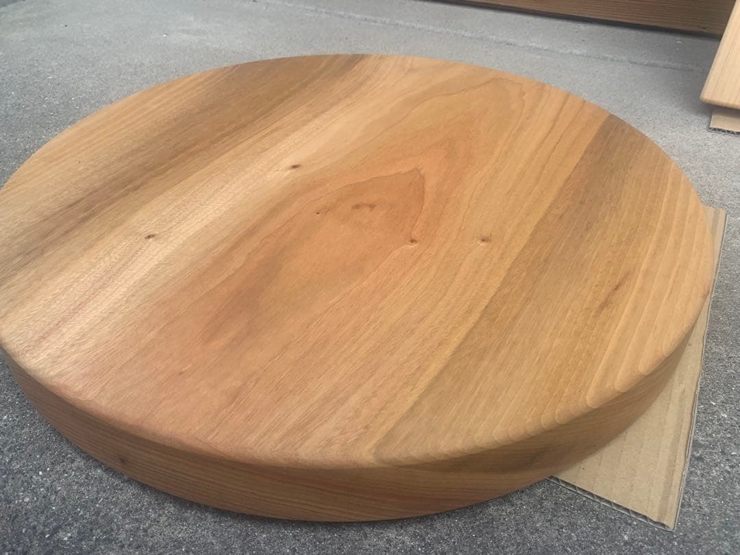 ☆ぺんぎん☆楠円形飾り台、桧片側耳付棚板オーダー製作●確認