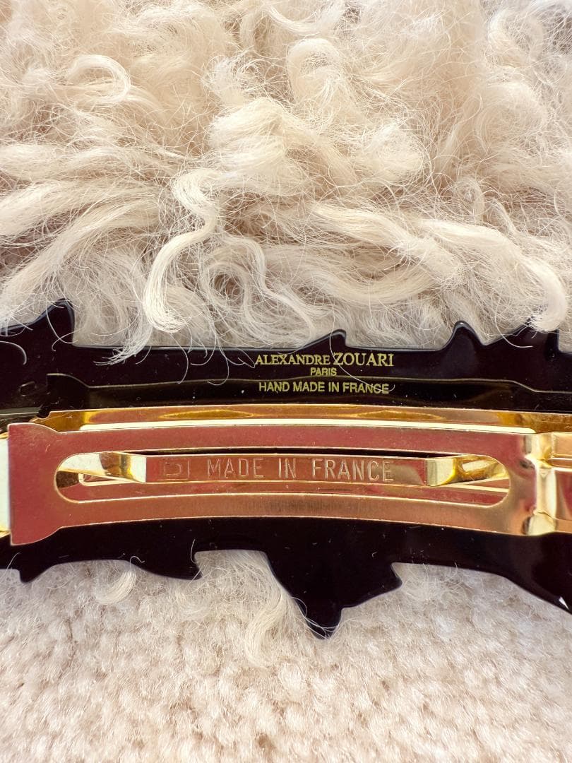 アレクサンドル ズアリ フラワー スワロフスキー バレッタ　ブラック