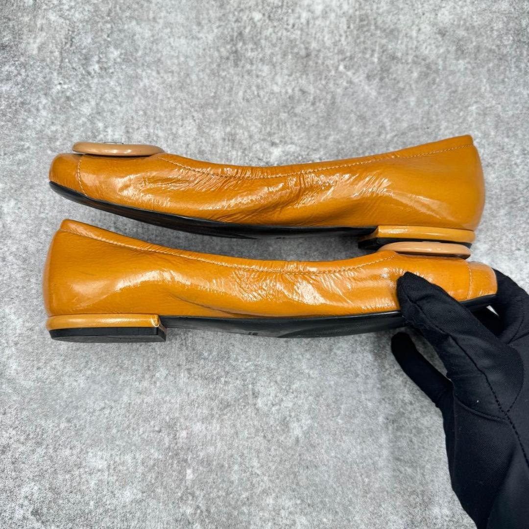 靴 Prada Buckle Flat Pumps Leather 23cm