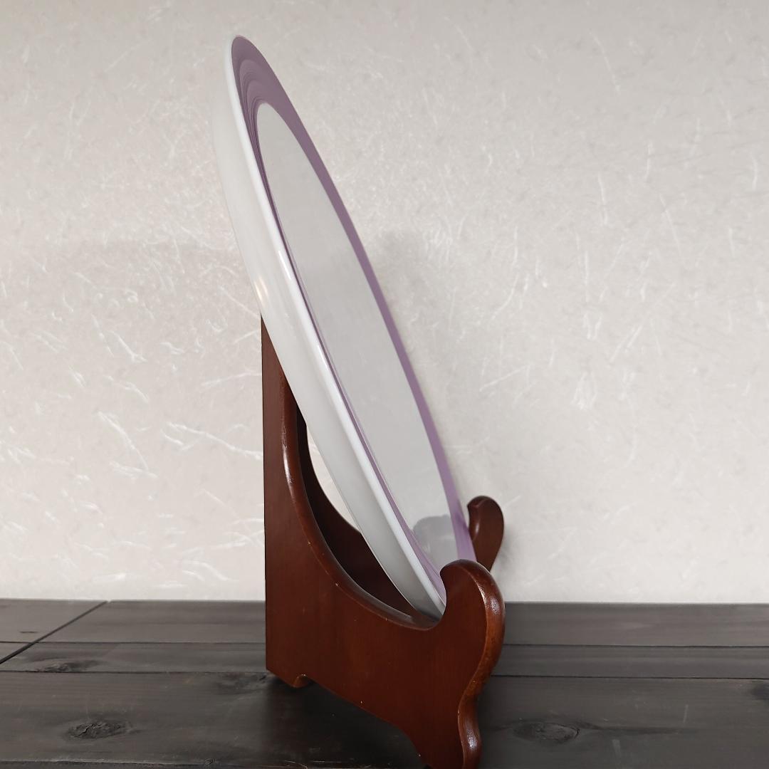 再値下げ【新品・未使用】雲母紫　渕線彫プレート　盛皿