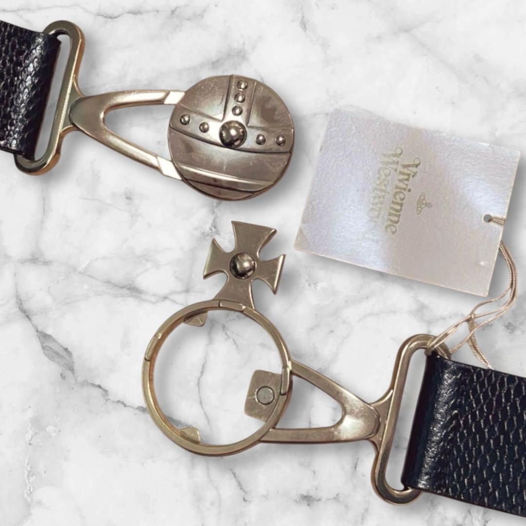 Vivienne Westwood ゴールドオーブバックル　型押しレザーベルト