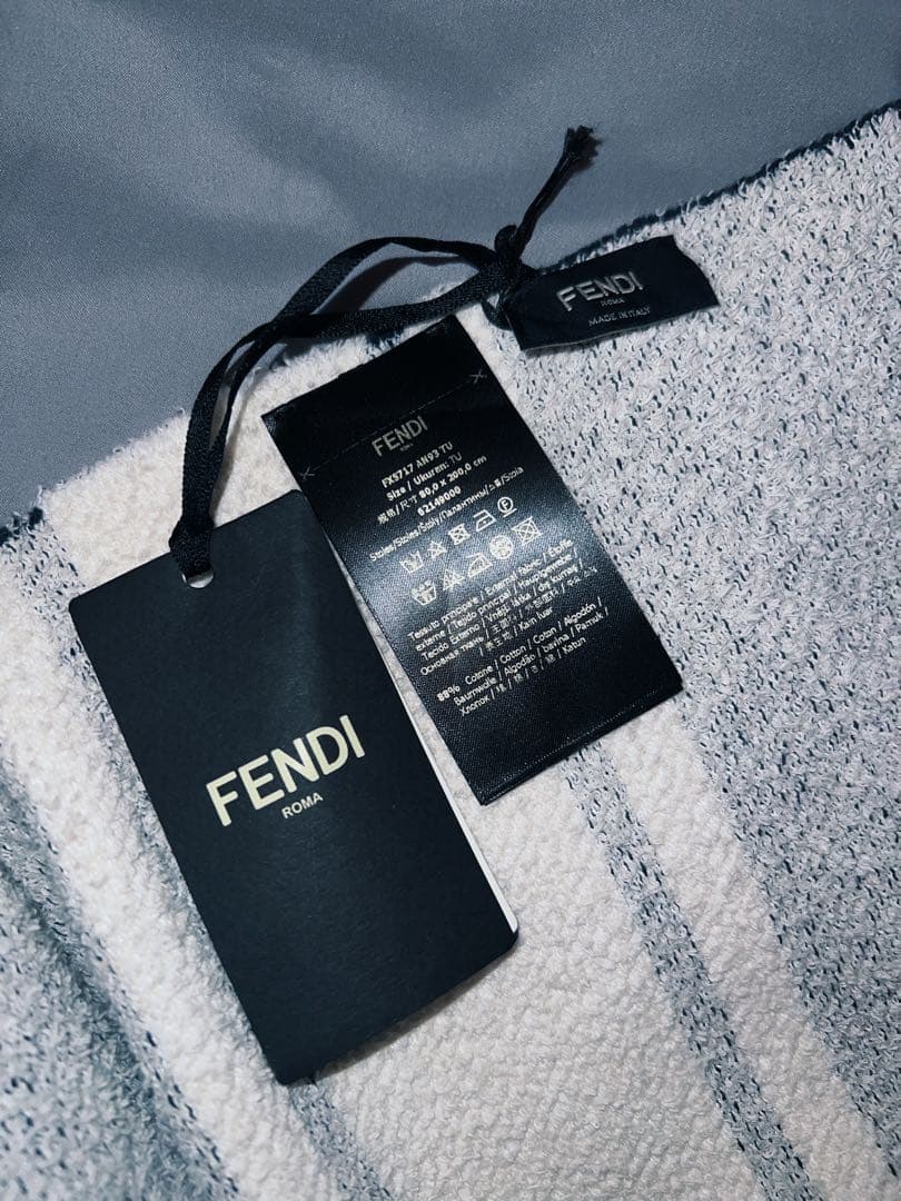 FENDI ロゴタオル ダークブルー