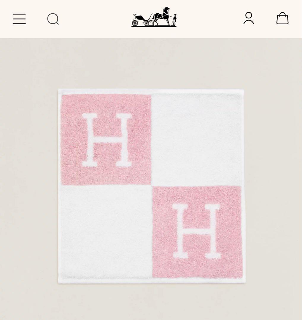 HERMES エルメス　タオルハンカチ　ハンドタオル　30㎝　コットン