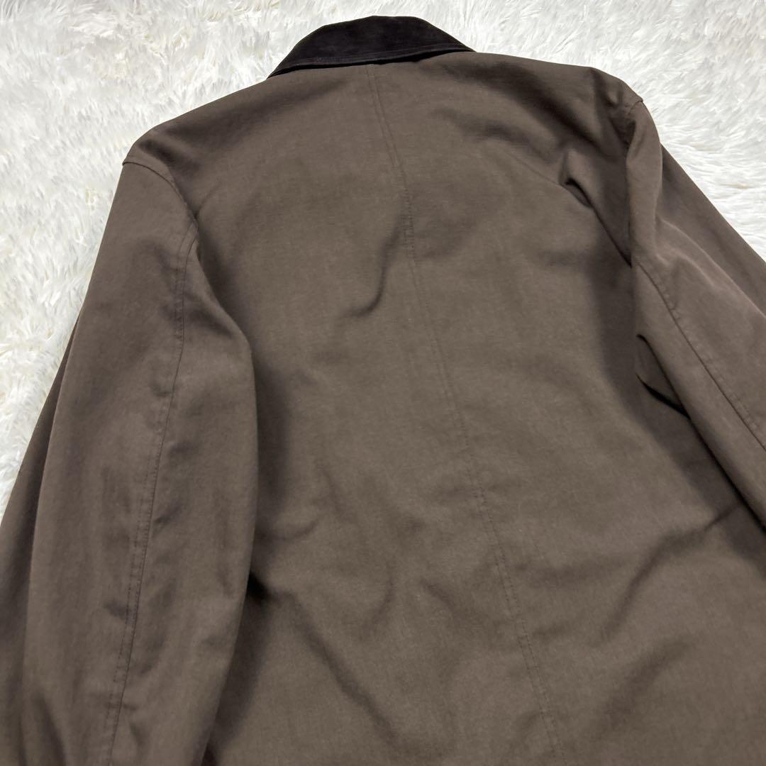 極美品　エディーバウアー　ポリエステルジャケット 豚革襟 カバーオール　L