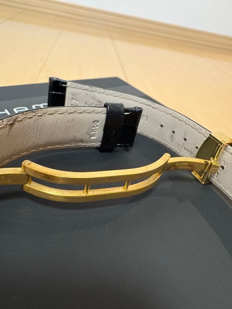 ★HAMILTON★ベンチュラ純正/クロコダイル型押しベルト(ゴールド)