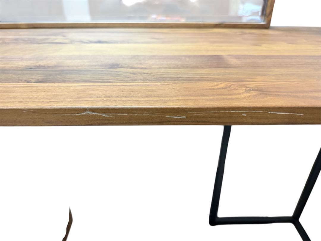 デスクビスタ　ウォールナット 天然木 鏡付ドレッサー　ノーウェアライクホーム