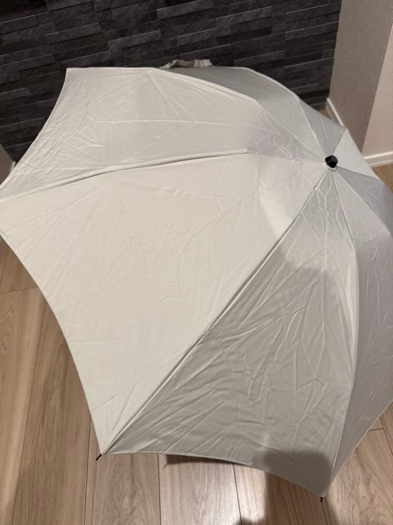 【美品】芦屋ロサブラン 完全遮光 日傘 3段折りたたみライトグレージュ