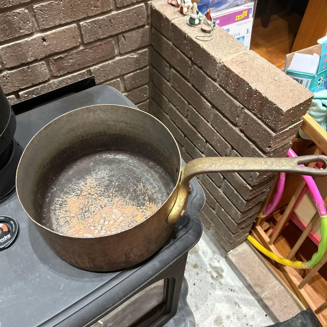 銅鍋　直径２５センチ　重さ3.4キログラム